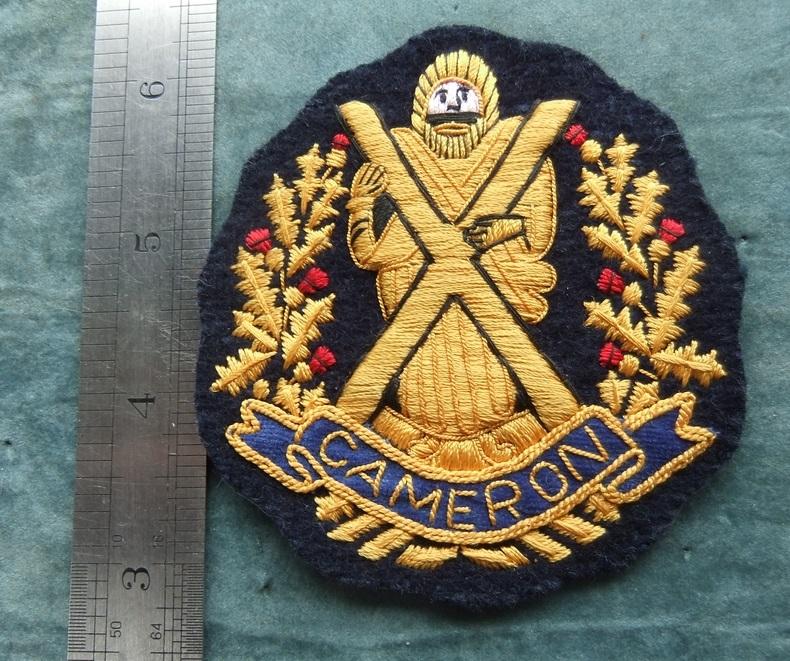 Cameron Highlanders Blazer Badge Type 1