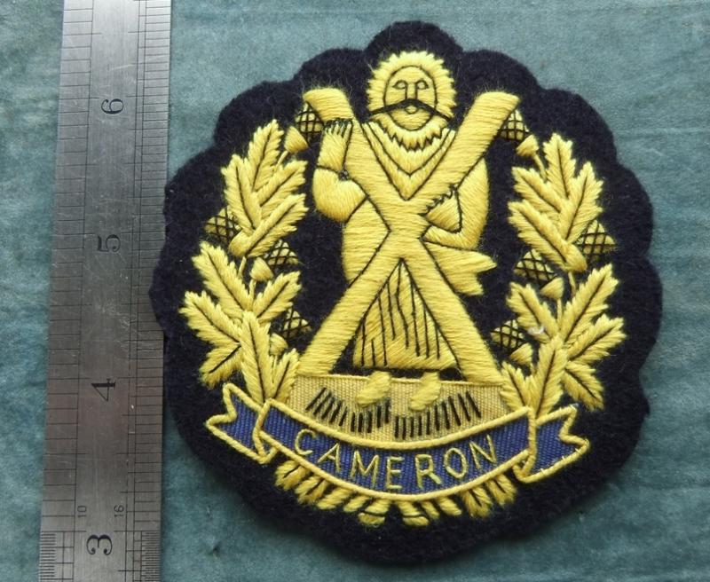 Cameron Highlanders Blazer Badge Type 2