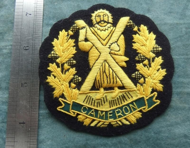 Cameron Highlanders Blazer Badge Type 3