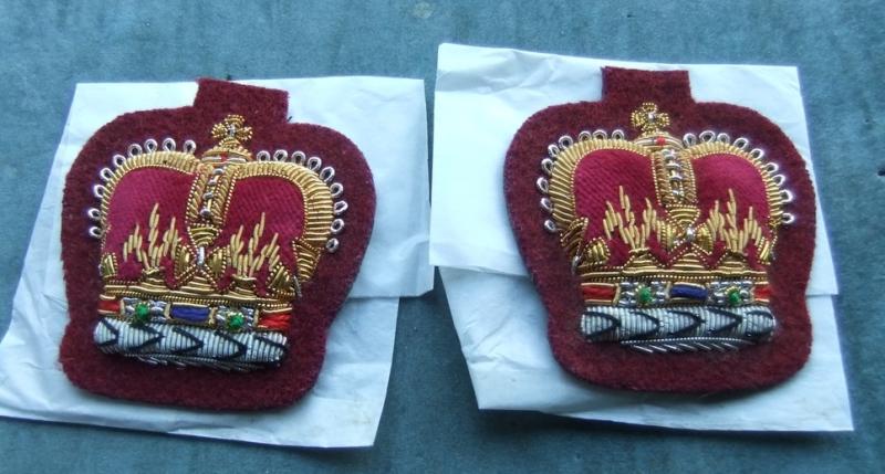 British Army Queens Crown Patch Badge Pip Maroon