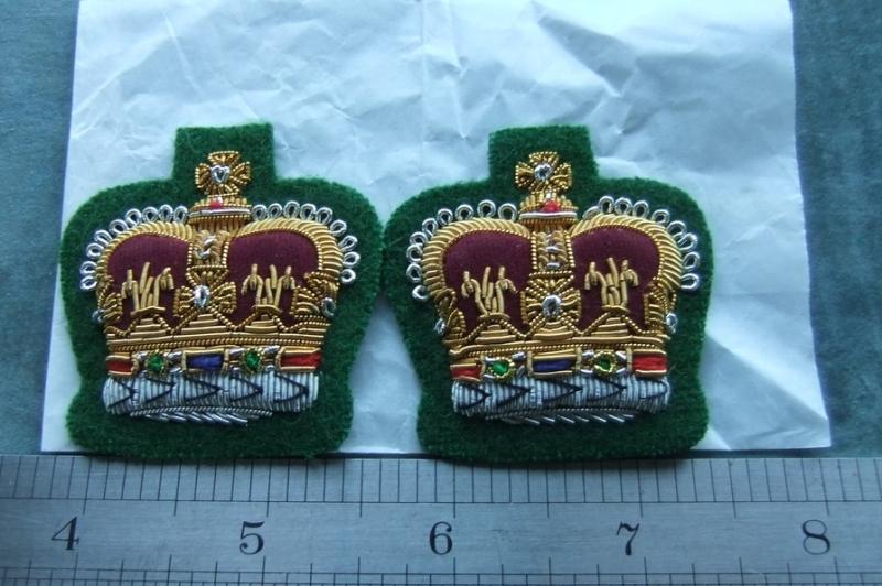 British Army Queens Crown Patch Badge Pip Green