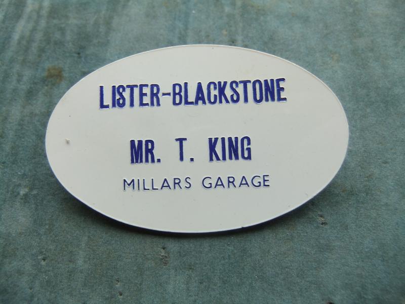 Lister Blackstone Farm Machinery Exhibitors Reps Badge 1950S