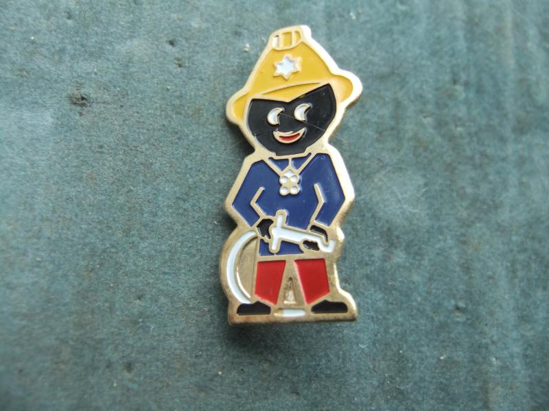 Robertsons golly badge brooch fireman 1990s